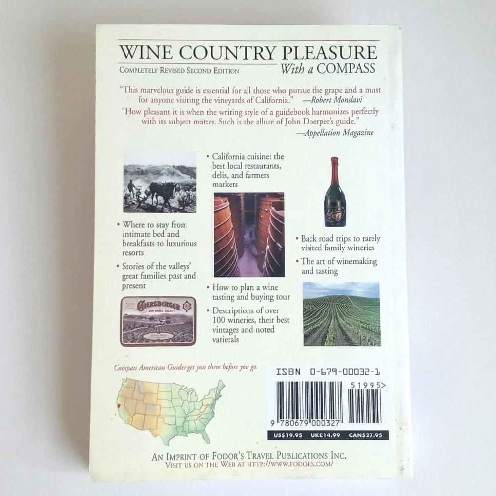 Wine Country California's Napa & Sonoma Valleys Guide Book John Doerper